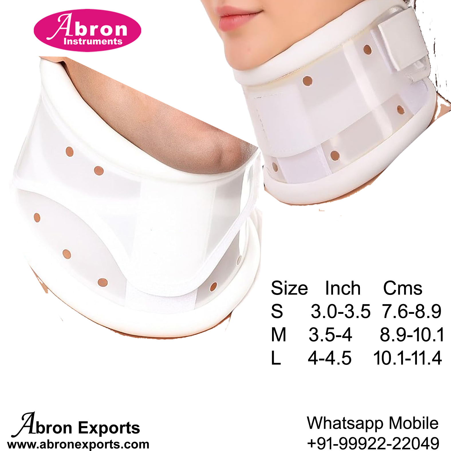 Rehabilation Aid Neck Cervical Collar Hard Adjustable Height Neck Support Brace After Fusion or ACDF Abron AB-1621CH 